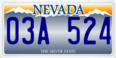 NV license plate 03A524