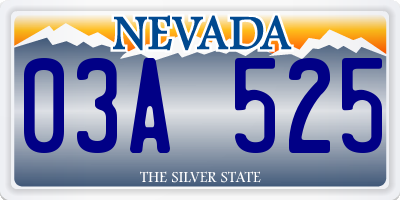 NV license plate 03A525