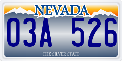 NV license plate 03A526