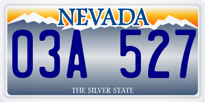 NV license plate 03A527