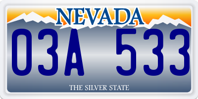 NV license plate 03A533