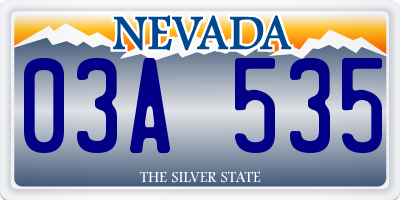 NV license plate 03A535