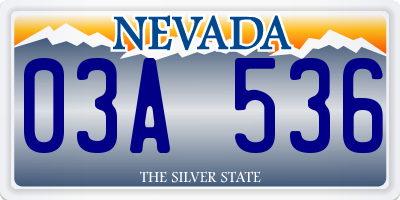 NV license plate 03A536