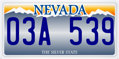 NV license plate 03A539
