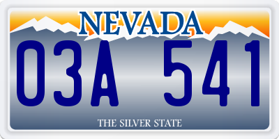 NV license plate 03A541