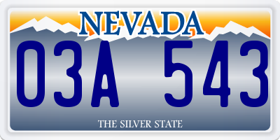 NV license plate 03A543