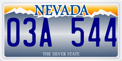 NV license plate 03A544
