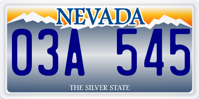 NV license plate 03A545