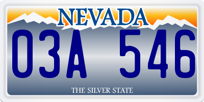 NV license plate 03A546