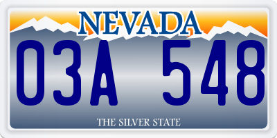 NV license plate 03A548