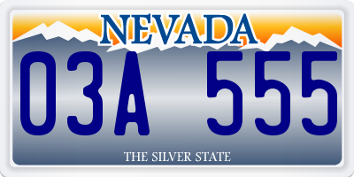 NV license plate 03A555