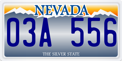 NV license plate 03A556
