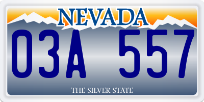 NV license plate 03A557