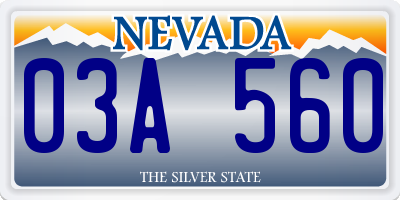 NV license plate 03A560