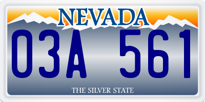 NV license plate 03A561