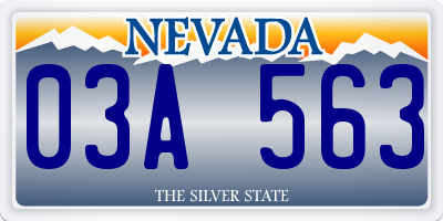 NV license plate 03A563