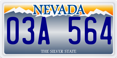 NV license plate 03A564