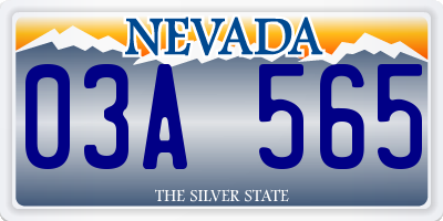 NV license plate 03A565