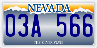 NV license plate 03A566