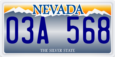NV license plate 03A568