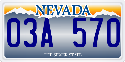 NV license plate 03A570