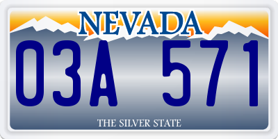NV license plate 03A571