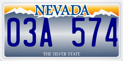 NV license plate 03A574