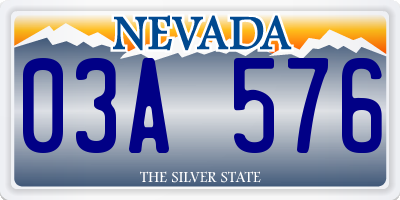 NV license plate 03A576