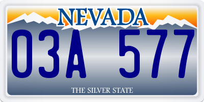 NV license plate 03A577