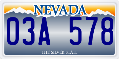 NV license plate 03A578