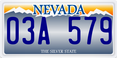 NV license plate 03A579