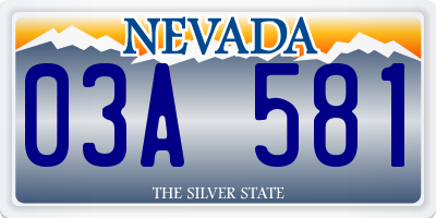 NV license plate 03A581