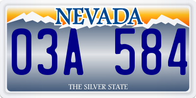 NV license plate 03A584