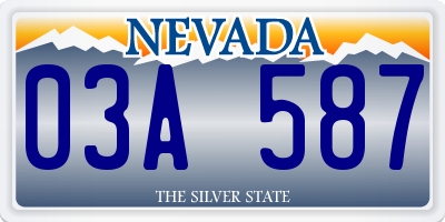 NV license plate 03A587