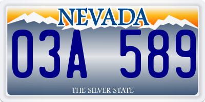 NV license plate 03A589