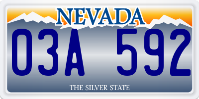 NV license plate 03A592