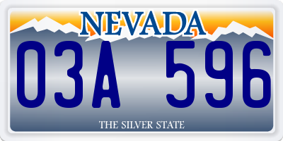 NV license plate 03A596