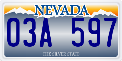 NV license plate 03A597