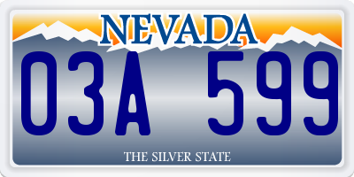 NV license plate 03A599