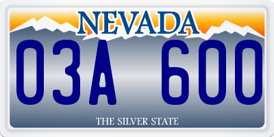 NV license plate 03A600