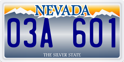 NV license plate 03A601