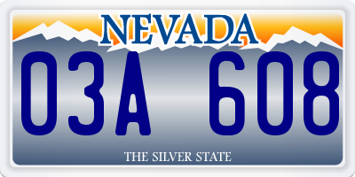 NV license plate 03A608