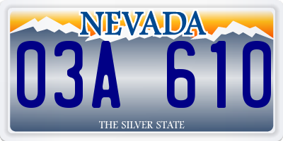 NV license plate 03A610