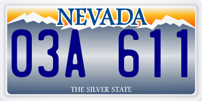 NV license plate 03A611