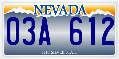 NV license plate 03A612