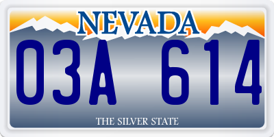 NV license plate 03A614