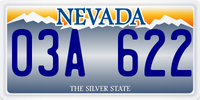 NV license plate 03A622