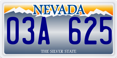 NV license plate 03A625