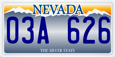 NV license plate 03A626