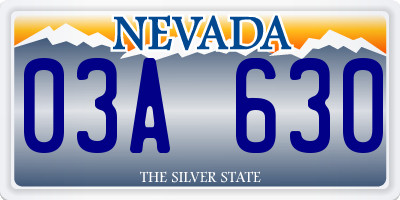 NV license plate 03A630